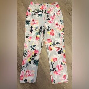 NWOT RBX Pink Floral High Rise Gray Leggings size M